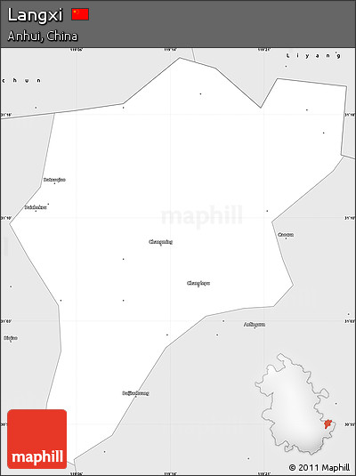 Silver Style Simple Map of Langxi