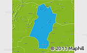 Political 3D Map of Lingbi, physical outside
