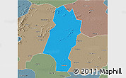 Political 3D Map of Lingbi, semi-desaturated