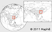 Blank Location Map of Lingbi, highlighted country, within the entire country