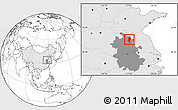 Blank Location Map of Lingbi, highlighted country, highlighted parent region