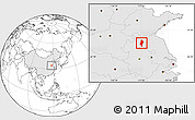 Blank Location Map of Lingbi, highlighted country