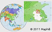 Political Location Map of Lingbi, highlighted parent region