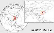 Blank Location Map of Anhui, within the entire country