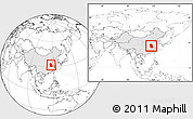 Blank Location Map of Anhui, highlighted country, within the entire country