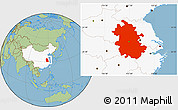 Savanna Style Location Map of Anhui, highlighted country