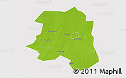 Physical 3D Map of Lu An, cropped outside