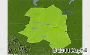 Physical 3D Map of Lu An, darken