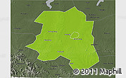 Physical 3D Map of Lu An, darken, semi-desaturated