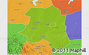 Physical 3D Map of Lu An, political outside