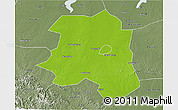 Physical 3D Map of Lu An, semi-desaturated