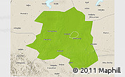 Physical 3D Map of Lu An, shaded relief outside