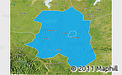 Political 3D Map of Lu An, satellite outside