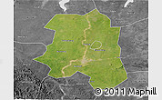 Satellite 3D Map of Lu An, desaturated