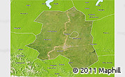Satellite 3D Map of Lu An, physical outside