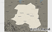 Shaded Relief 3D Map of Lu An, darken