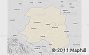 Shaded Relief 3D Map of Lu An, desaturated