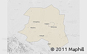 Shaded Relief 3D Map of Lu An, lighten, desaturated