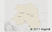 Shaded Relief 3D Map of Lu An, lighten, semi-desaturated