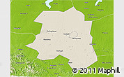 Shaded Relief 3D Map of Lu An, physical outside