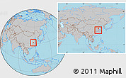 Gray Location Map of Lu An, within the entire country