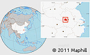 Gray Location Map of Lu An, highlighted country