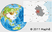 Physical Location Map of Lu An, highlighted country, highlighted parent region