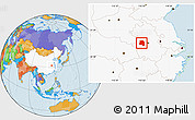 Political Location Map of Lu An, highlighted country