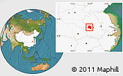 Satellite Location Map of Lu An, highlighted country