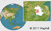 Satellite Location Map of Lu An, highlighted parent region