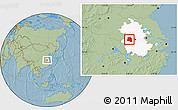 Savanna Style Location Map of Lu An, highlighted parent region, hill shading