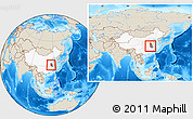 Shaded Relief Location Map of Lu An, highlighted country, highlighted parent region, within the entire country