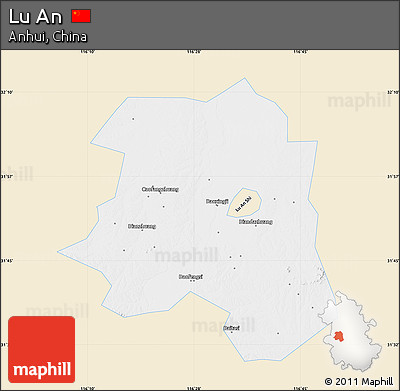 Classic Style Map of Lu An, single color outside