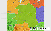 Physical Map of Lu An, political outside