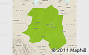 Physical Map of Lu An, shaded relief outside