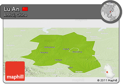 Physical Panoramic Map of Lu An, lighten