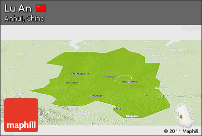 Physical Panoramic Map of Lu An, lighten
