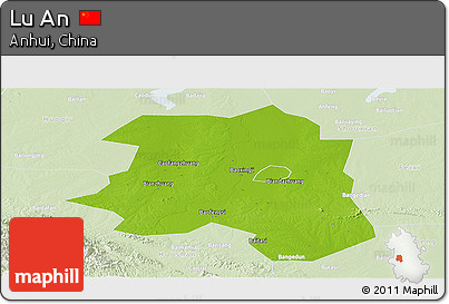 Physical Panoramic Map of Lu An, lighten