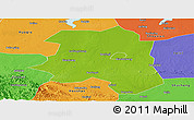 Physical Panoramic Map of Lu An, political outside