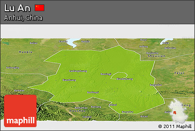 Physical Panoramic Map of Lu An, satellite outside