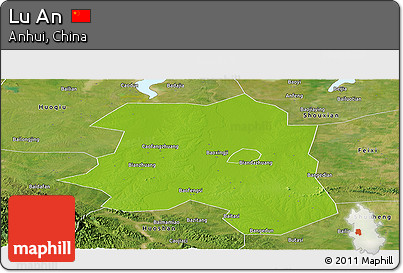 Physical Panoramic Map of Lu An, satellite outside