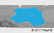 Political Panoramic Map of Lu An, desaturated
