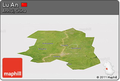Satellite Panoramic Map of Lu An, cropped outside