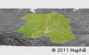 Satellite Panoramic Map of Lu An, desaturated