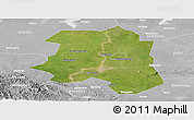 Satellite Panoramic Map of Lu An, lighten, desaturated
