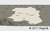 Shaded Relief Panoramic Map of Lu An, darken