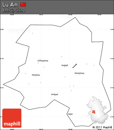 Blank Simple Map of Lu An, cropped outside