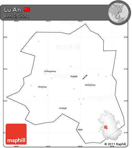 Blank Simple Map of Lu An, cropped outside
