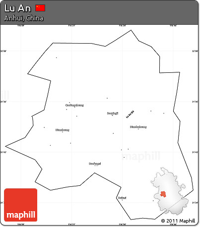 Blank Simple Map of Lu An, cropped outside