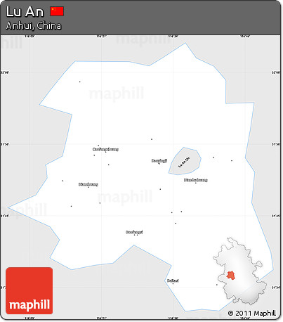 Silver Style Simple Map of Lu An, single color outside